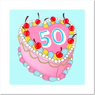 50th Birthday cake Posters and Art
